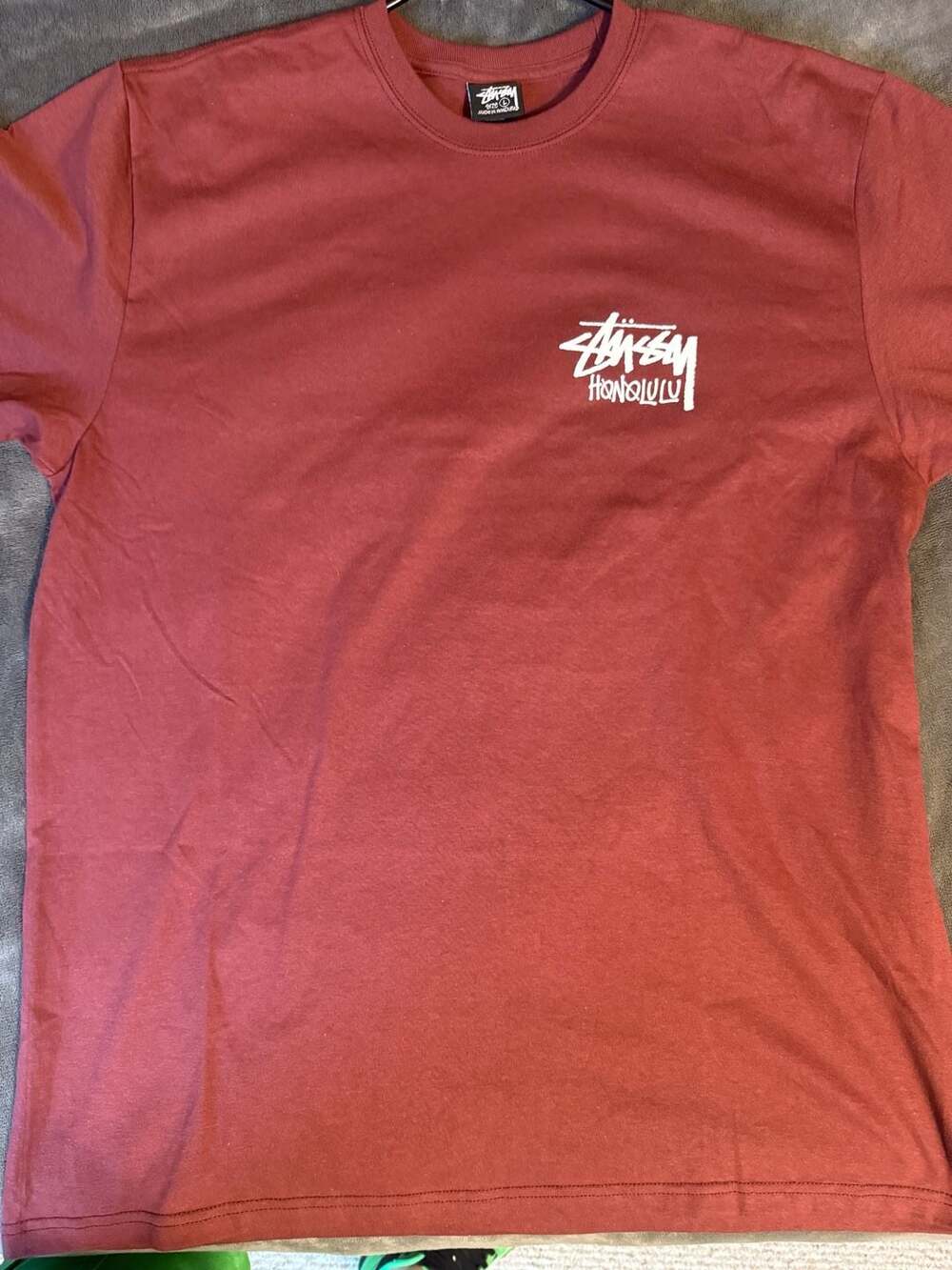 Stüssy Honolulu Chapter T-Shirt Maroon Size L